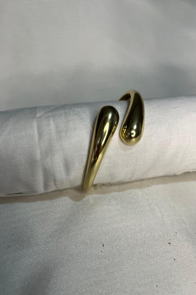 Damla Tasarım Gold Kalın Kelepçe Bileklik