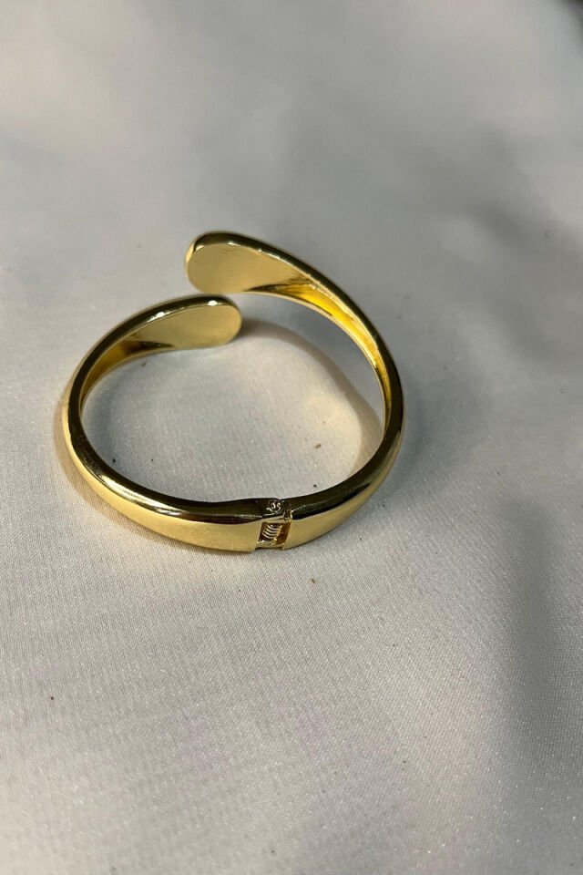 Damla Tasarım Gold Kalın Kelepçe Bileklik