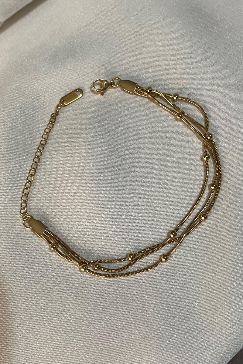 Çelik Dorika Zincir Gold Bileklik