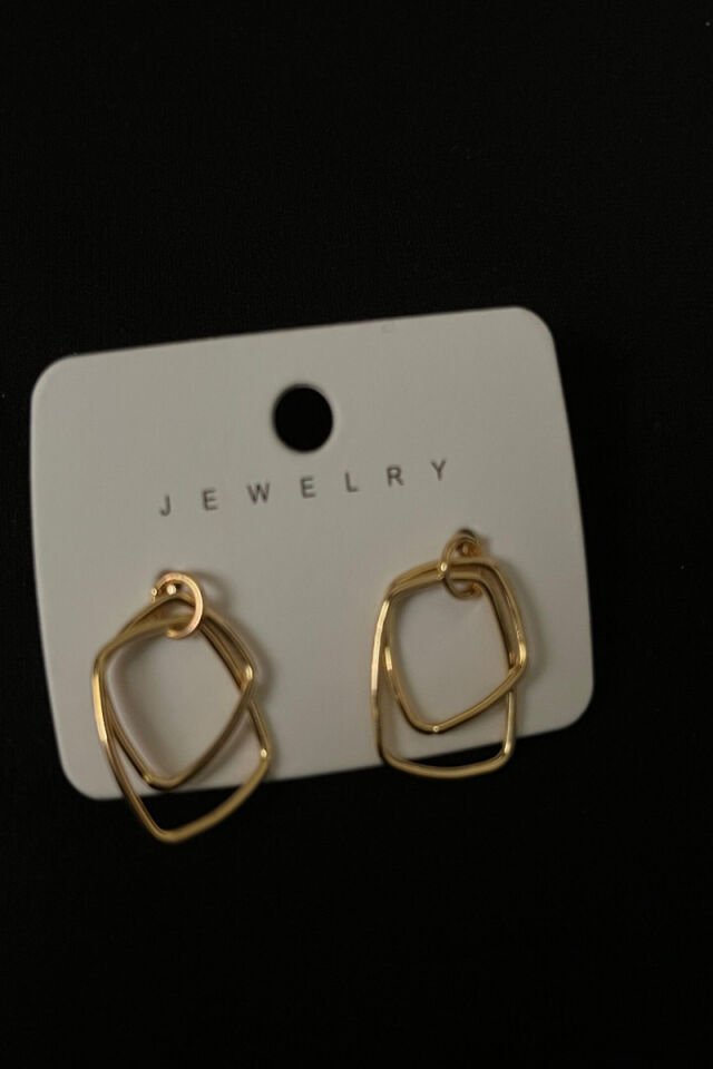 İç içe Geçmiş Kare Xuping Çelik Küpe