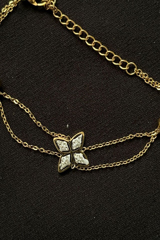 Çiçek Figürlü Çelik Bileklik