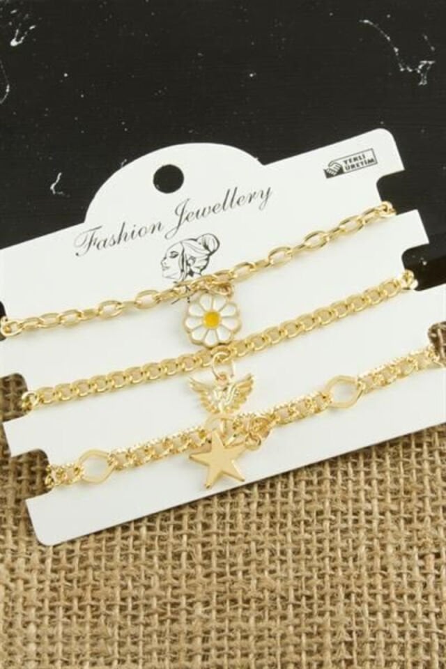 3 Adet Papatya Trend Zincir Bileklik