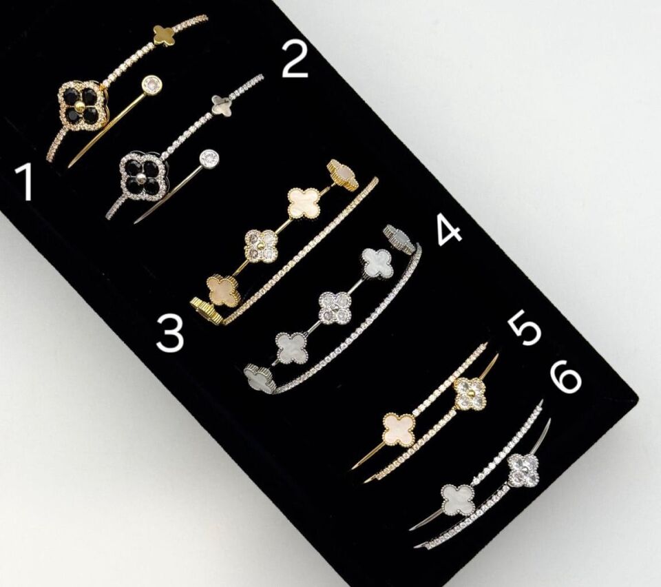 Çelik Yonca Model Kelepçe Bileklikler