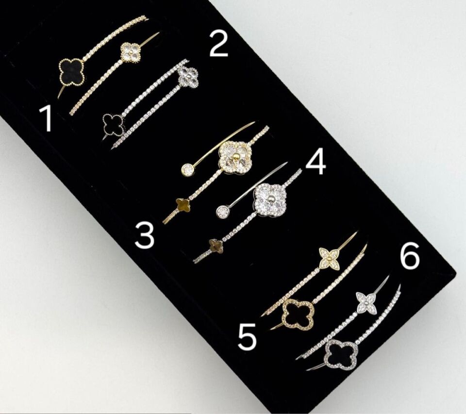 Çelik Yonca Model Kelepçe Bileklikler