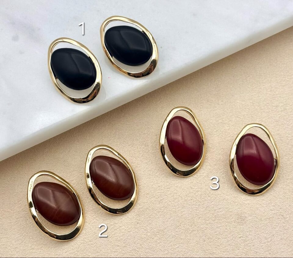 Altın Kaplama Orbit Vintage Küpe