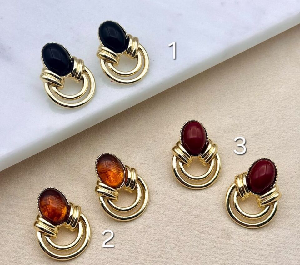 Altın Kaplama Link Vintage Küpe