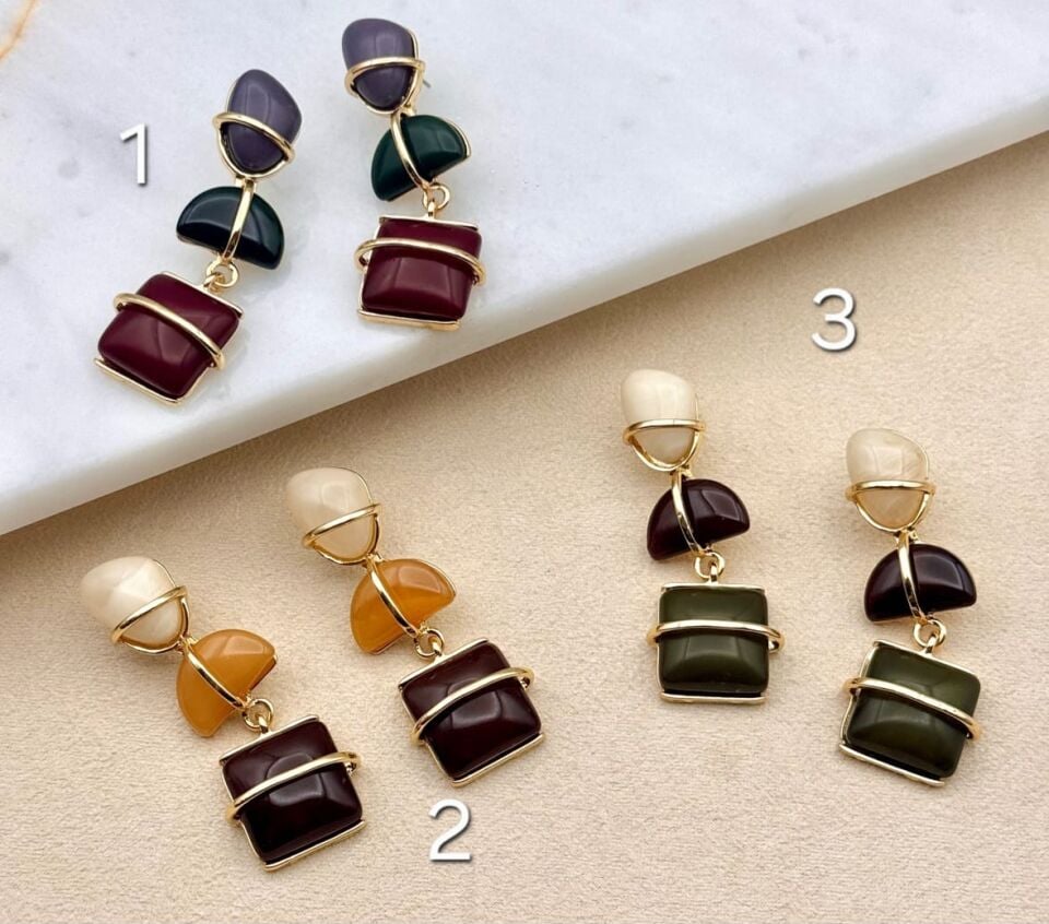 Altın Kaplama Flow Vintage Küpe