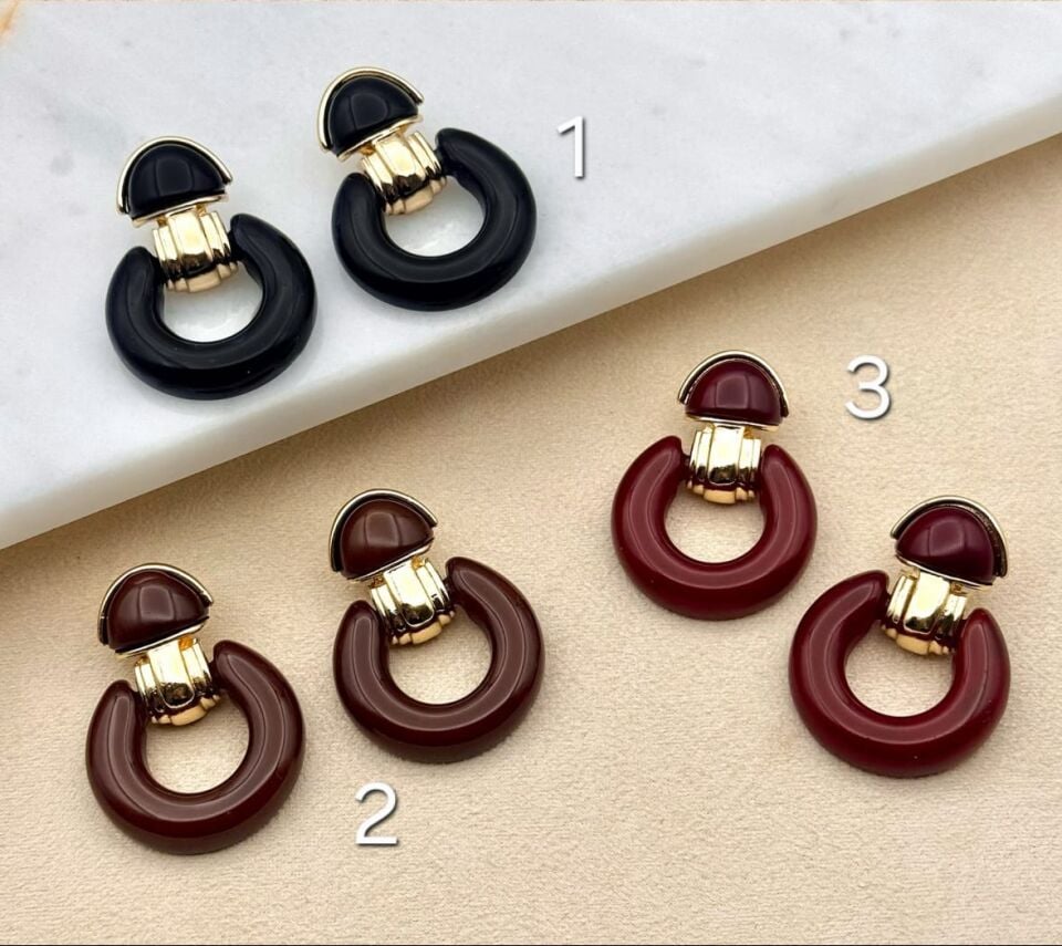 Altın Kaplama Bold Vintage Küpe