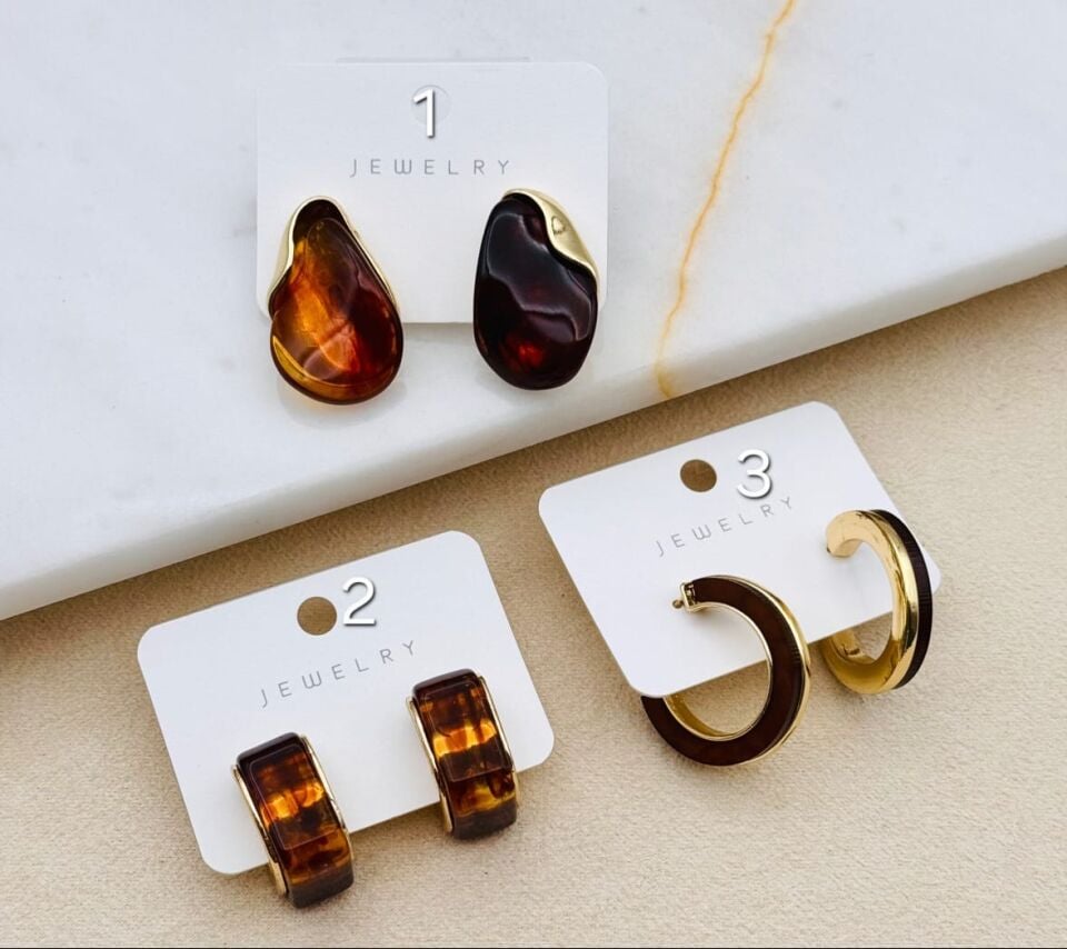 Altın Kaplama Magma Vintage Küpe