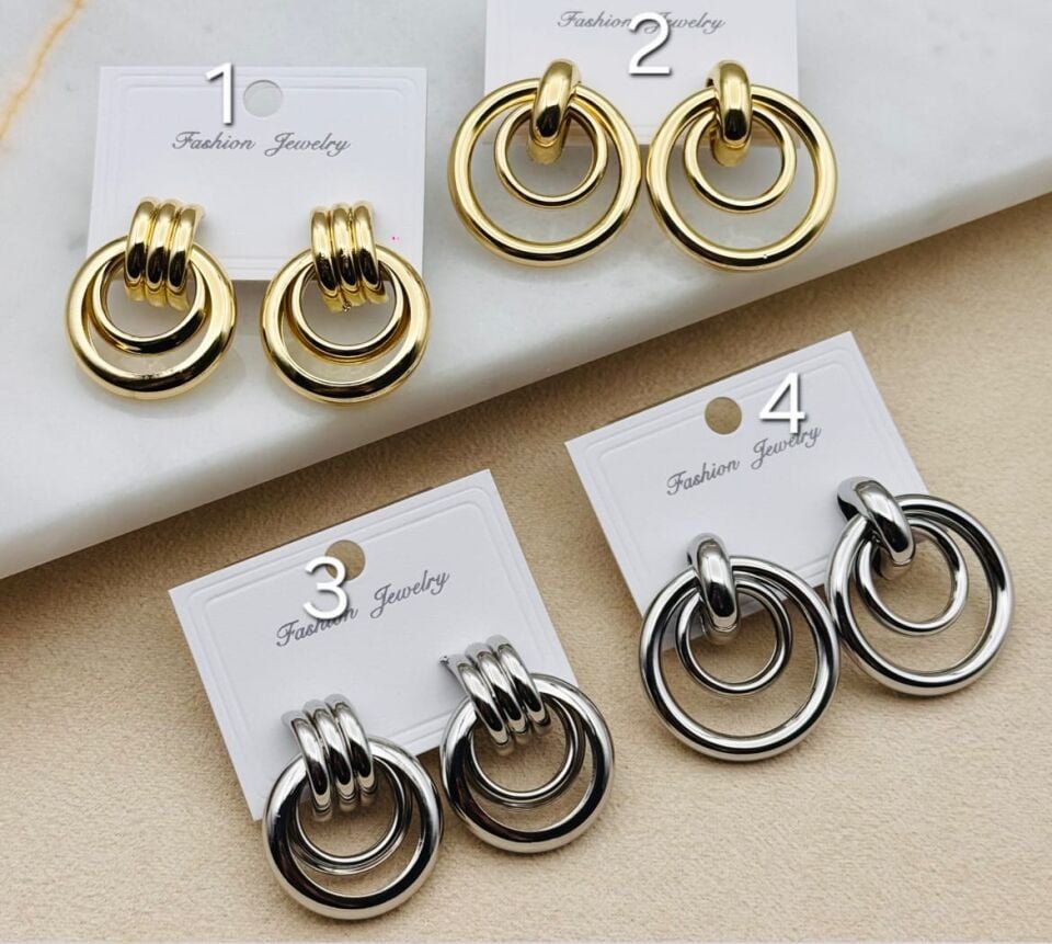 Altın Kaplama Halka Vintage Küpeler